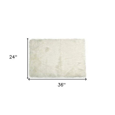 2' X 3' Black Faux Sheepskin Animal Print Washable Area Rug